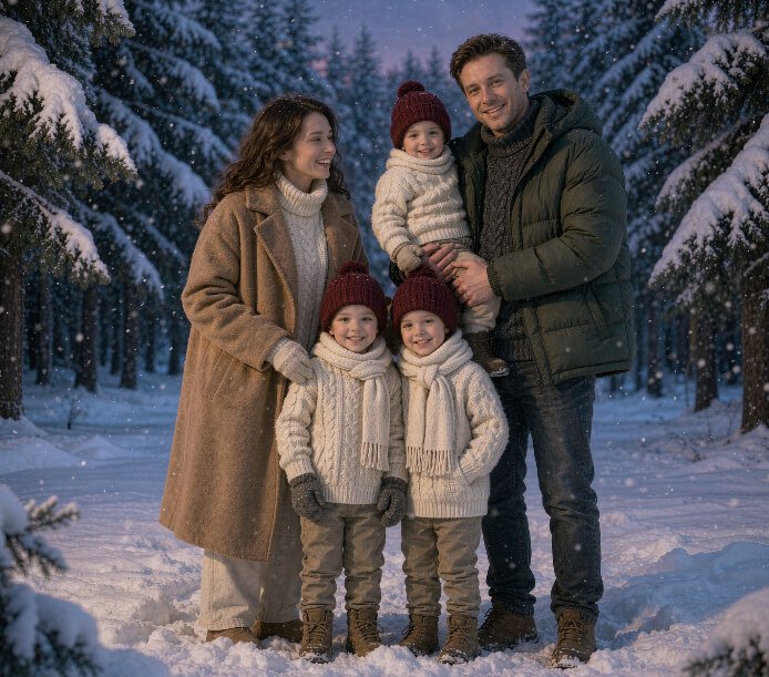 Winter Outdoor Family Portraits in 2026